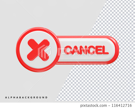 Cancel icon 3d rendering illustration 116412716