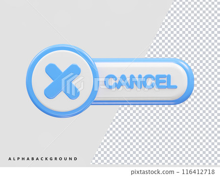 Cancel icon 3d rendering illustration Cancel icon 3d rendering illustration 116412718