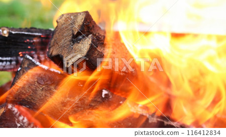 Blazing outdoor fire 116412834