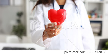 Female doctor hold in arms and cover red 116412862