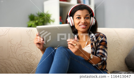 Black ordinary female designer workplace Black ordinary female designer workplace 116413047