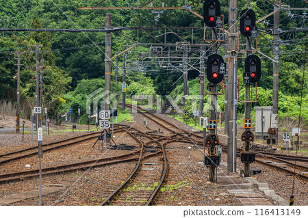 Kansai Line Tsuge Station yard scenery Kansai Line Tsuge Station yard scenery 116413149