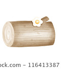 Cute logs wood with flowers 116413387