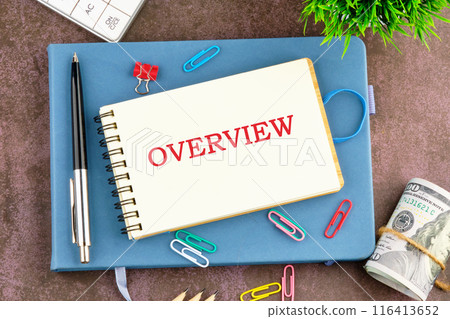 Word OVERVIEW in the businessman's notebook Word OVERVIEW in the businessman's notebook 116413652