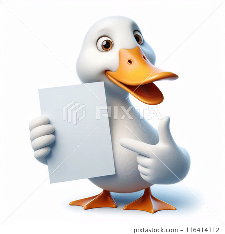 Cute 3d animals holding up an empty white sign, all isolated on a white background Cute 3d animals holding up an empty white sign, all isolated on a white background 116414112