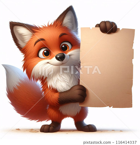 Cute 3d animals holding up an empty white sign, all isolated on a white background Cute 3d animals holding up an empty white sign, all isolated on a white background 116414337