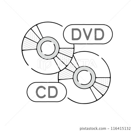 Simple DVD and CD icons 116415132