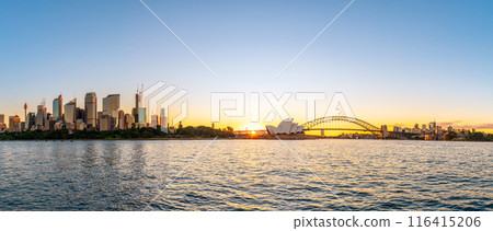 Sydney City skyline panorama at sunset 116415206