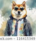 Dog with sunglasses 116415349
