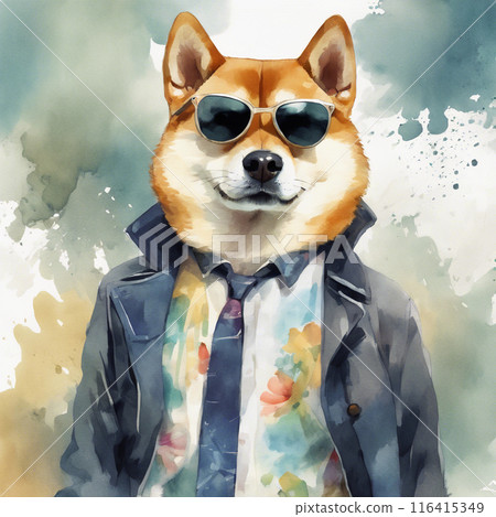Dog with sunglasses 116415349