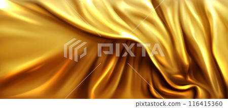 Gold silk texture. Luxury satin fabric curtain 116415360