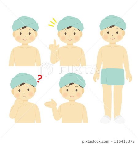 一個男人洗澡的插圖 116415372