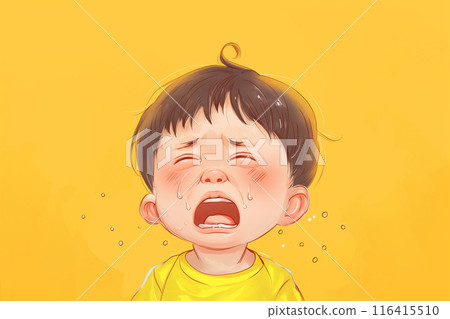 Illustration of a crying boy 116415510
