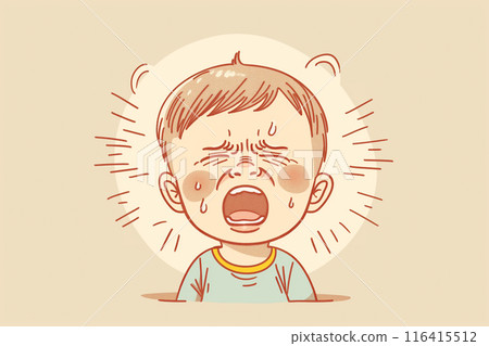 Illustration of a crying boy 116415512