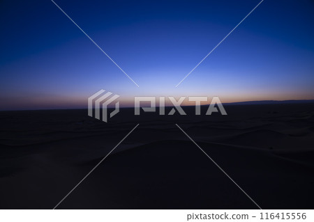 Sahara desert in Mhamid El Ghizlane, southern Morocco at sunset Sahara desert in Mhamid El Ghizlane, southern Morocco at sunset 116415556