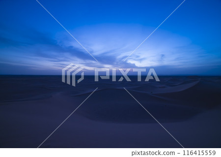 Sahara desert in Mhamid El Ghizlane, southern Morocco at sunset 116415559