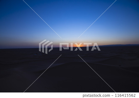 Sahara desert in Mhamid El Ghizlane, southern Morocco at sunset Sahara desert in Mhamid El Ghizlane, southern Morocco at sunset 116415562