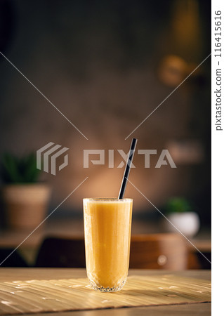 Refreshing yellow smoothie Refreshing yellow smoothie 116415616