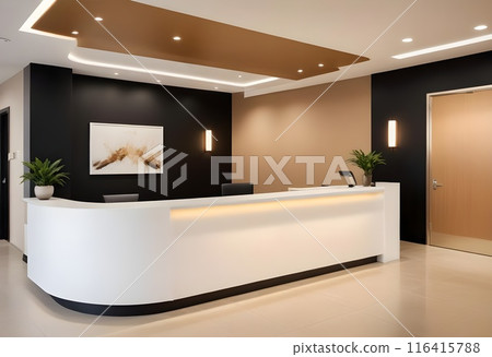 Modern Hotel Reception Area - Generated by AI 116415788