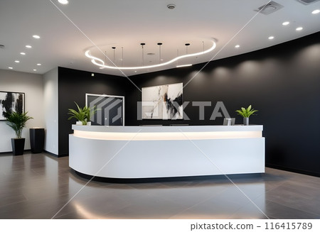 Modern Hotel Reception Area - Generated by AI 116415789