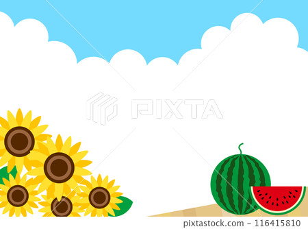 Cute summer watermelon frame background 116415810