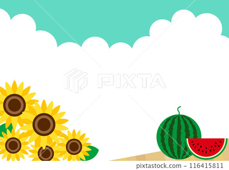 Cute summer watermelon frame background 116415811