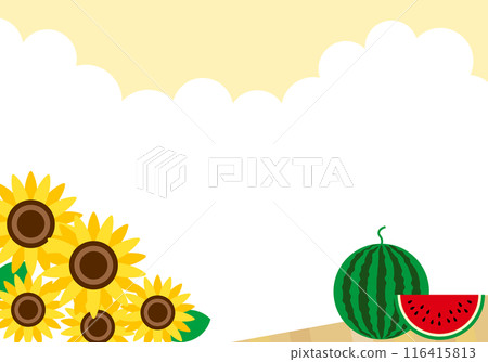 Cute summer watermelon frame background 116415813