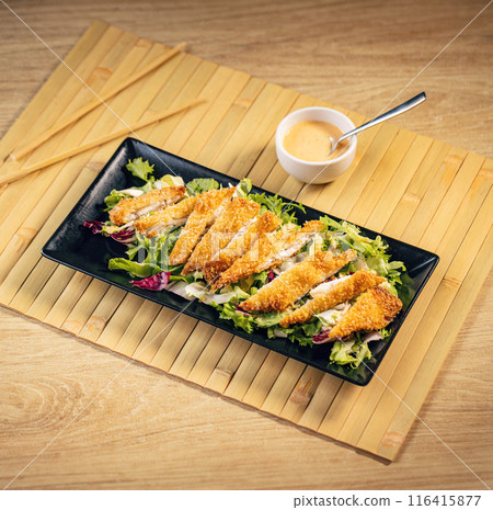 Asian style breaded chicken strips Asian style breaded chicken strips 116415877