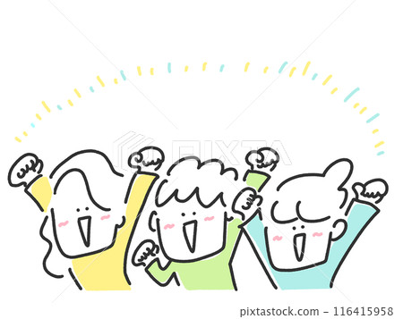 People raising their fists and getting enthusiastic, cheering, audience, live performance People raising their fists and getting enthusiastic, cheering, audience, live performance 116415958