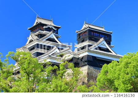 [熊本縣] 熊本城的晴空（大天守閣和小天守閣） 116416130