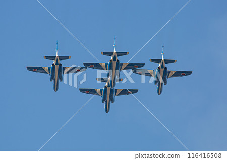 Blue impulse flying in the sky 116416508