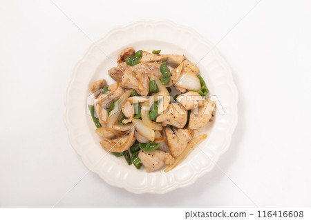 Pork, onion and pepper stir fry Pork, onion and pepper stir fry 116416608