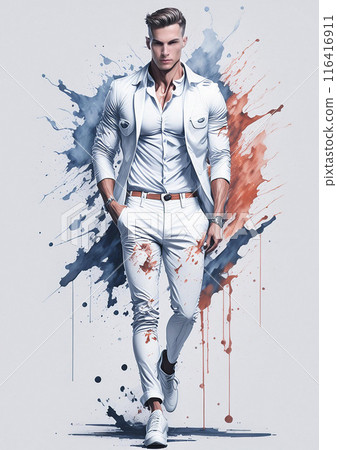 Stylish male illustration AI image Stylish male illustration AI image 116416911