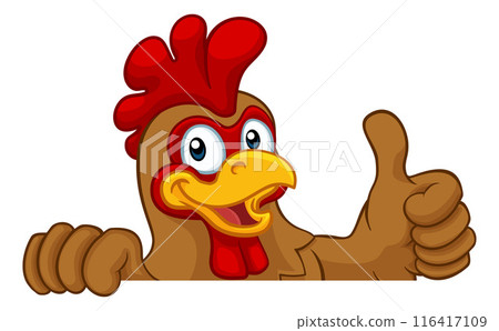 Chicken Rooster Cockerel Bird Cartoon Character Chicken Rooster Cockerel Bird Cartoon Character 116417109