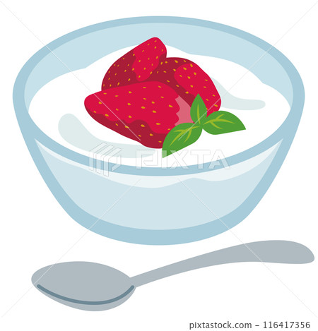 Strawberry yogurt, dairy products, lactic acid bacteria 116417356