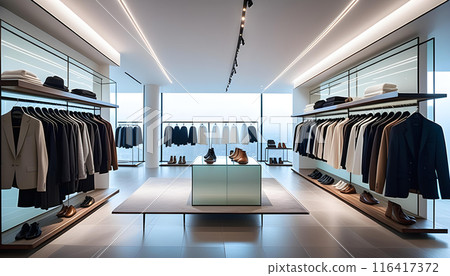 AI 生成的現代設計男裝精品店內部照片 116417372