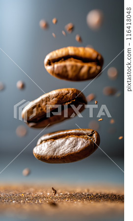 Floating Coffee Beans 116418048