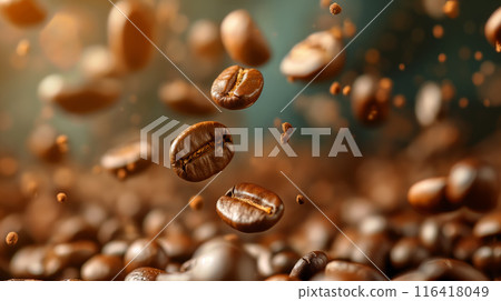 Floating Coffee Beans 116418049