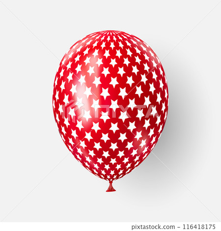3d realistic striped balloon. USA Independence Day patriotic design. 3d realistic striped balloon. USA Independence Day patriotic design. 116418175
