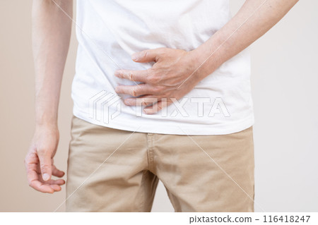 Man with stomach ache, body parts, stomach ache, constipation 116418247