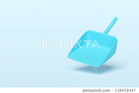 3d cleaning dustpan short isolated on blue background. cleaning tool equipment, 3d illustration render 3d cleaning dustpan short isolated on blue background. cleaning tool equipment, 3d illustration render 116418347