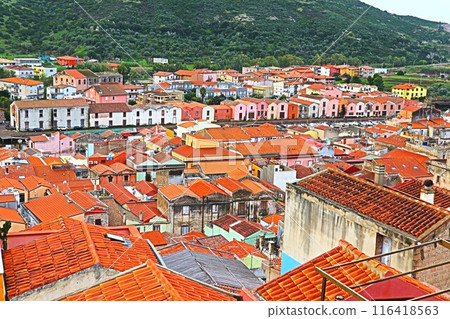 From the observation deck of the old town of Bosa, Sardinia From the observation deck of the old town of Bosa, Sardinia 116418563