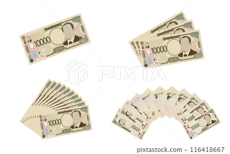 日本貨幣,新版 10,000 日圓鈔票插圖,1 至 10 枚組合 日本貨幣,新版 10,000 日圓鈔票插圖,1 至 10 枚組合 116418667