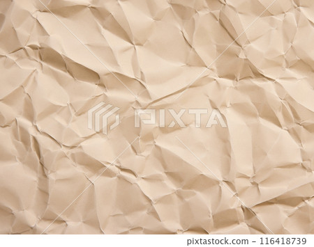 起皺紋的橘色米色包裝紙背景材質紋理 116418739