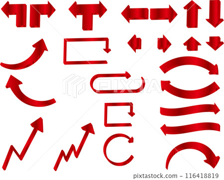 Colorful arrow icon set Colorful arrow icon set 116418819