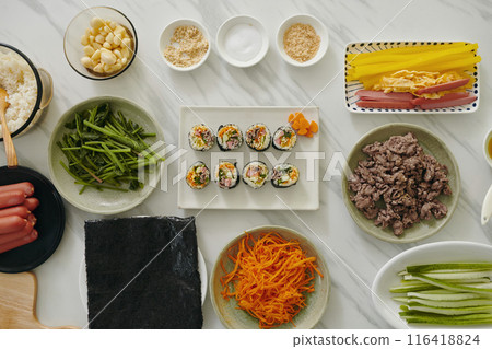 Food Ingredients For Korean Kimbap Food Ingredients For Korean Kimbap 116418824