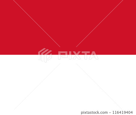 The official national flag of Monaco. The flag of the Principality of Monaco. Vector illustration 116419404