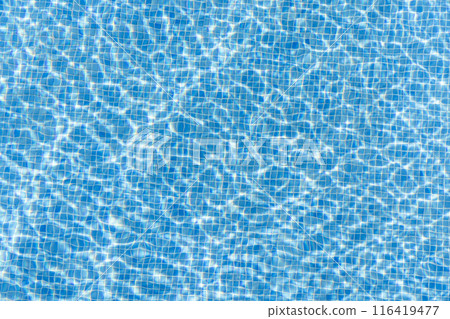 Beautiful blue water surface of a swimming pool , top shot Beautiful blue water surface of a swimming pool , top shot 116419477