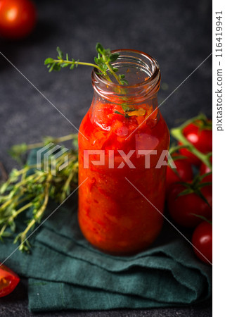 Homemade tomato sauce with spice 116419941