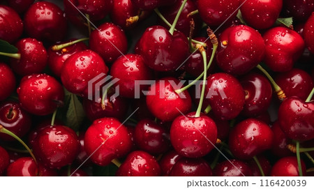 Fresh red cherries 116420039